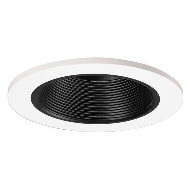 HALO 3 in. Black Recessed Ceiling Light Baffle and White Trim