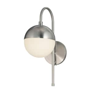 Fusion Ion 6 in. Brushed Nickel Wall Sconce with Opal Glass Shade
