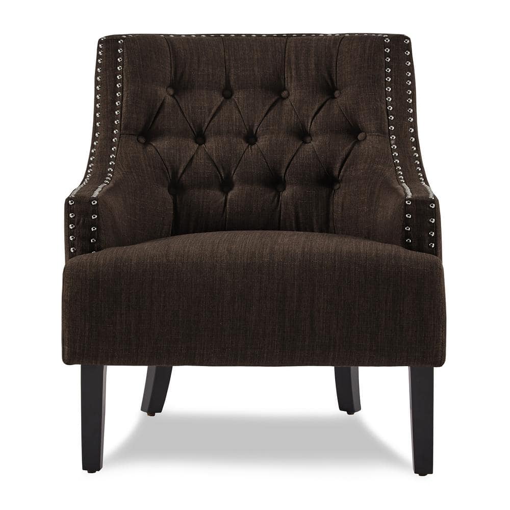 Transitional Chocolate Brown 28" Manufactured Wood Accent Chair