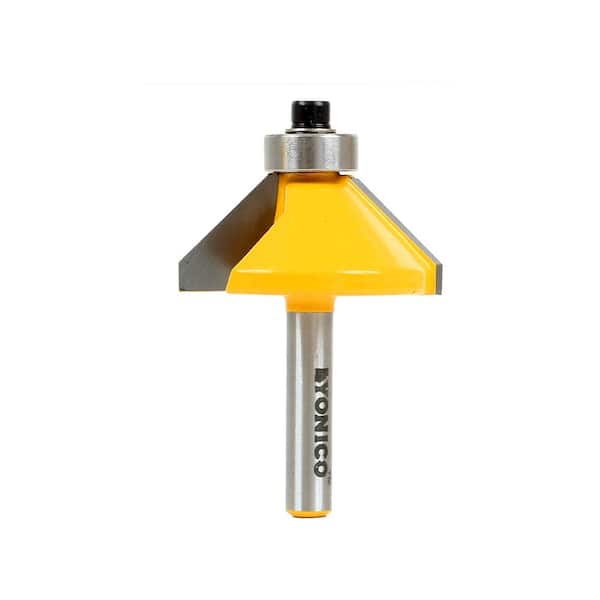 Yonico 1/4 in. Chamfer Edge Forming 45 Shank Carbide Tipped Router Bit