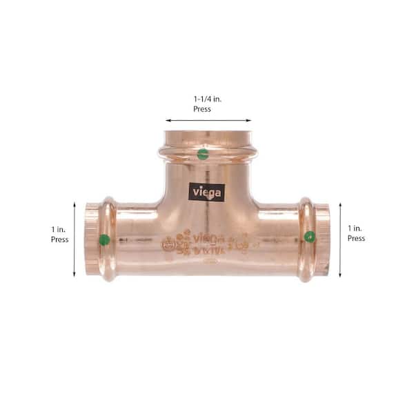 ProPress 1 in. x 1 in. x 1-1/4 in. Press Copper Tee