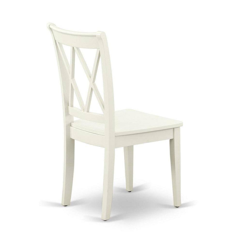 Linen White Rubber Wood 3-Piece Dining Set with Double X Back Chairs