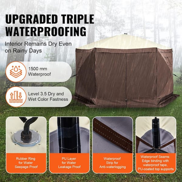 SVOPES Pop Up Gazebo Tent, 11.5 x 11.5 FT. Quick Set Canopy with 6