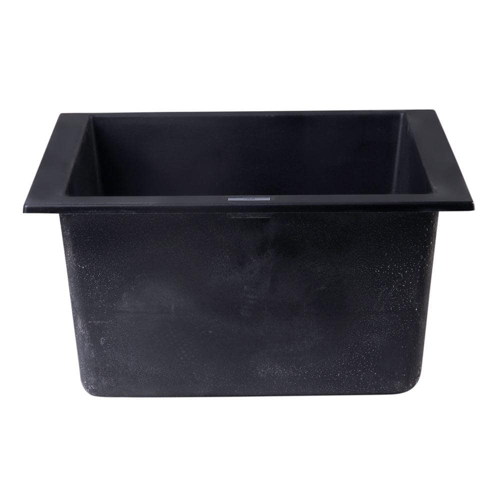 Black Granite Composite Undermount Single Bowl Kitchen Sink