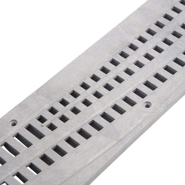 NDS 2 ft. Plastic Spee-D Channel Drain Grate in Gray 241-1 - The Home Depot