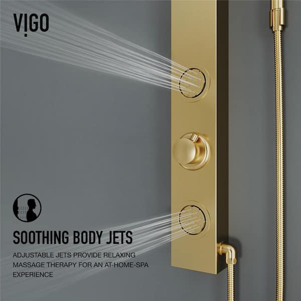 VIGO Gardenia 39 in. H x 4 in. W 2-Jet Shower Panel System with