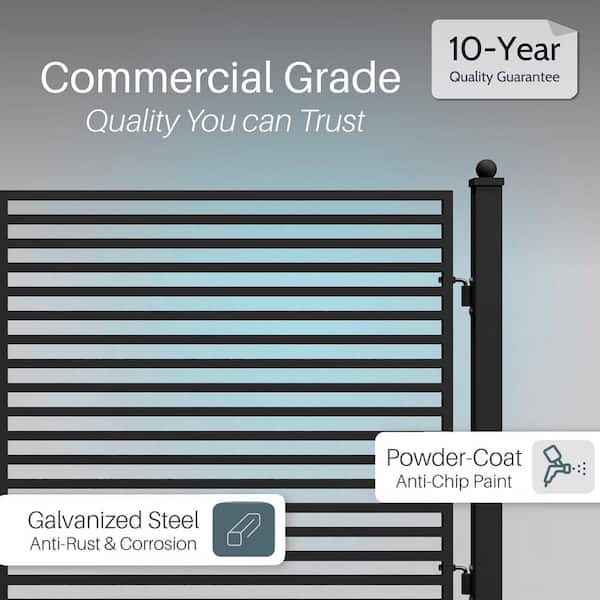 ALEKO Driveway 18 ft. x 6 ft. Black Steel Dual Swing Fence Gate