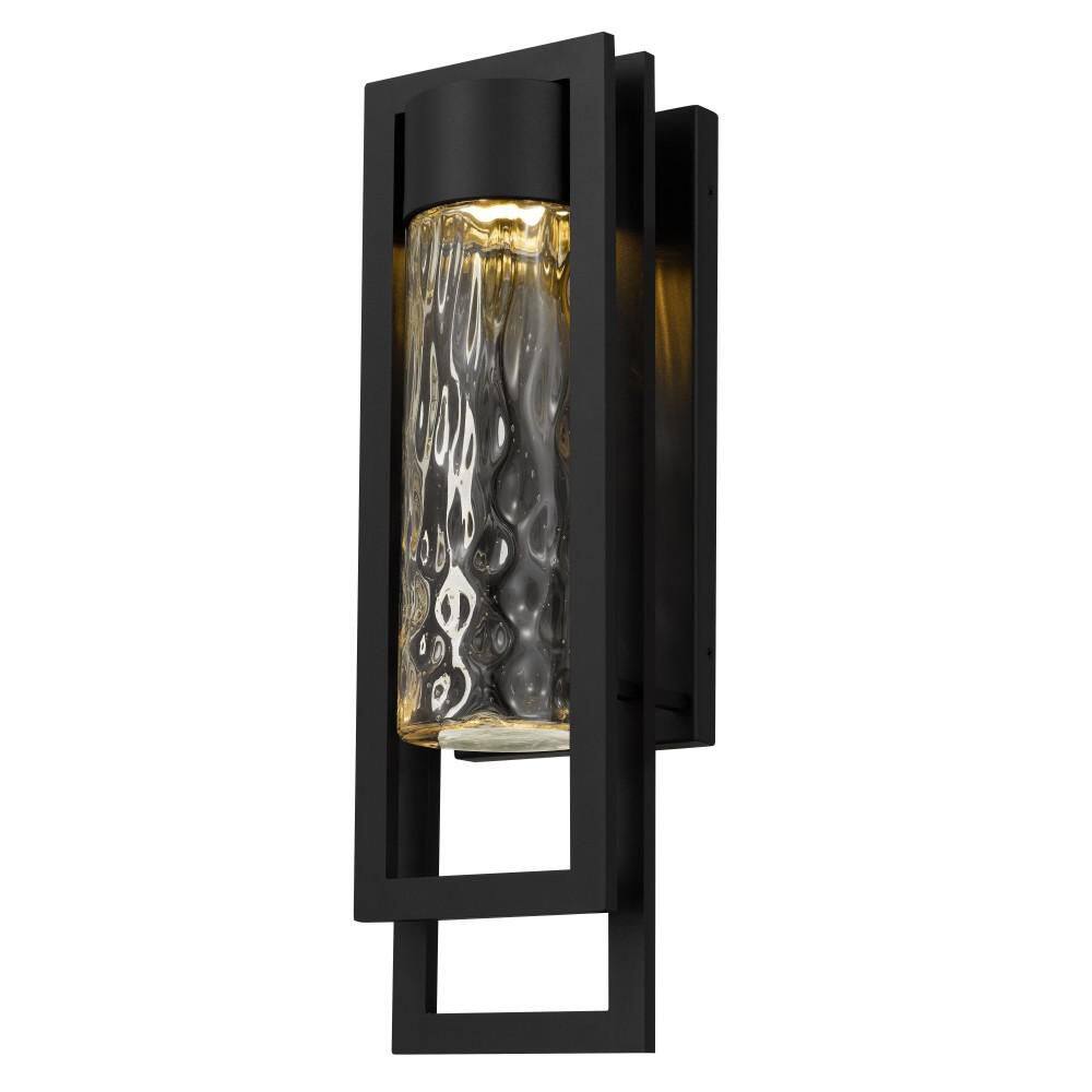 19 in. Black LED Wall Sconce, 1 Light 12W 3 Color Dimmable with Clear Hammered Glass Shade for Garage Porch Workshop price history on PriceWatchPro