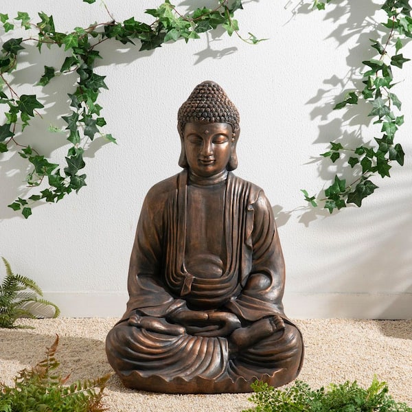 29.5 in. H Oversized MGO Bronze Meditating Buddha Statue