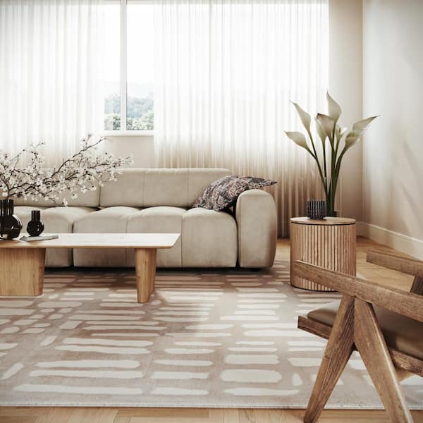 Summit Plush Textured Washable Grey 3 ft. x 5 ft. Indoor Area Rug