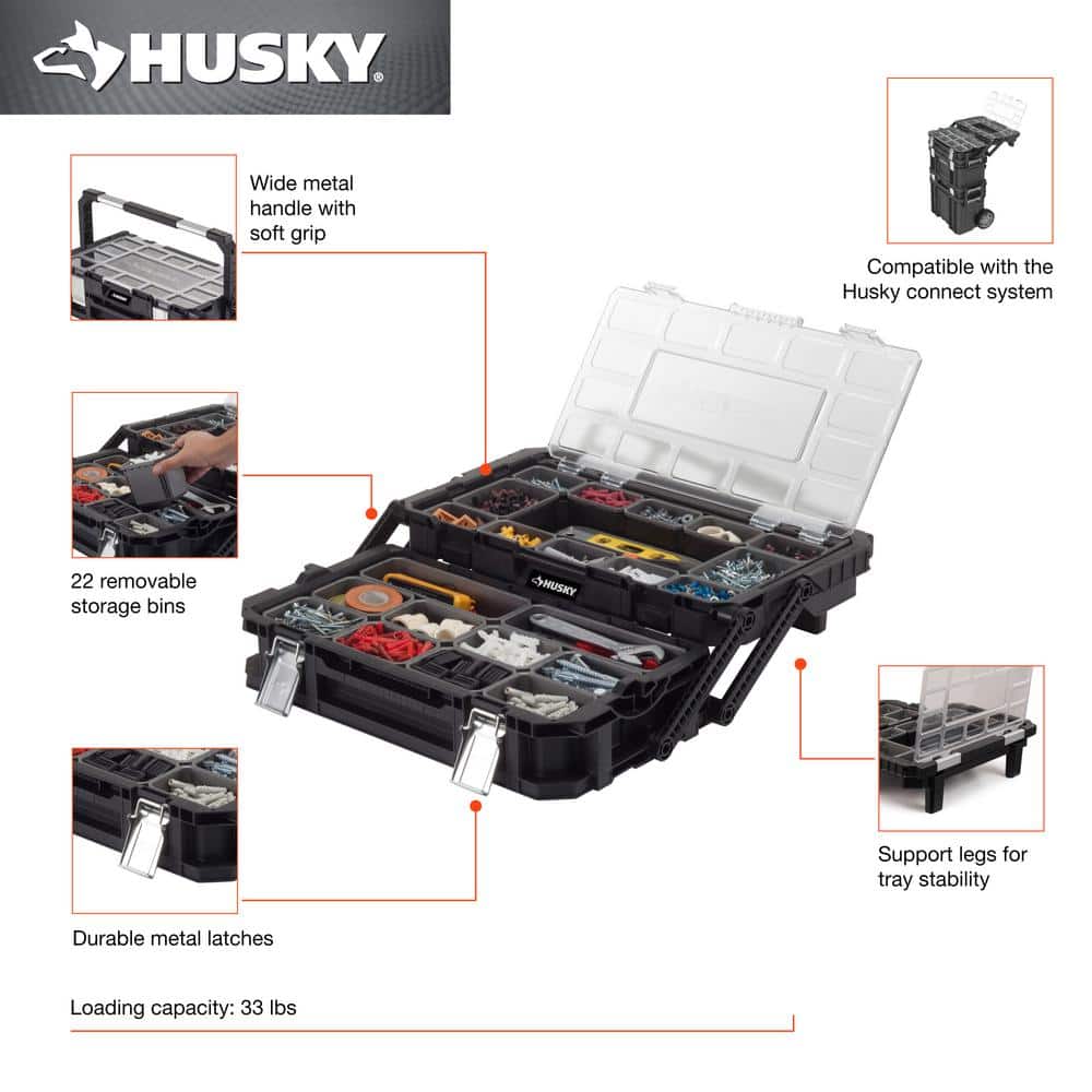 Husky Connect Stackable Small Tool and Parts Organizer