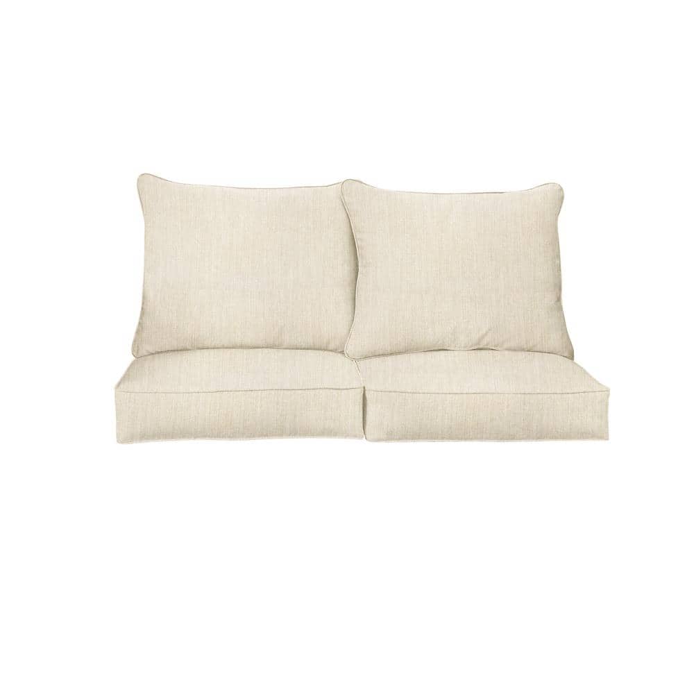 27 in. x 23 in. Sunbrella Cast Pumice Deep Seating Indoor/Outdoor Loveseat Cushion price history on PriceWatchPro
