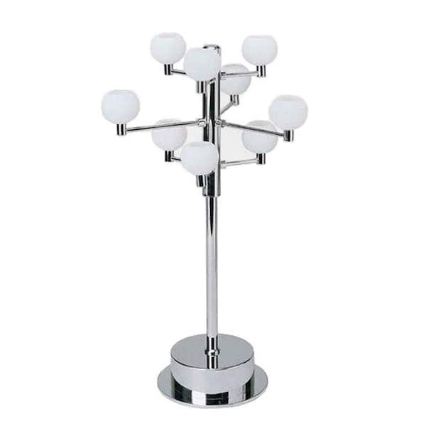 Illumine Designer Collection 20 in. Chrome Table Lamp with Frost Glass Shade