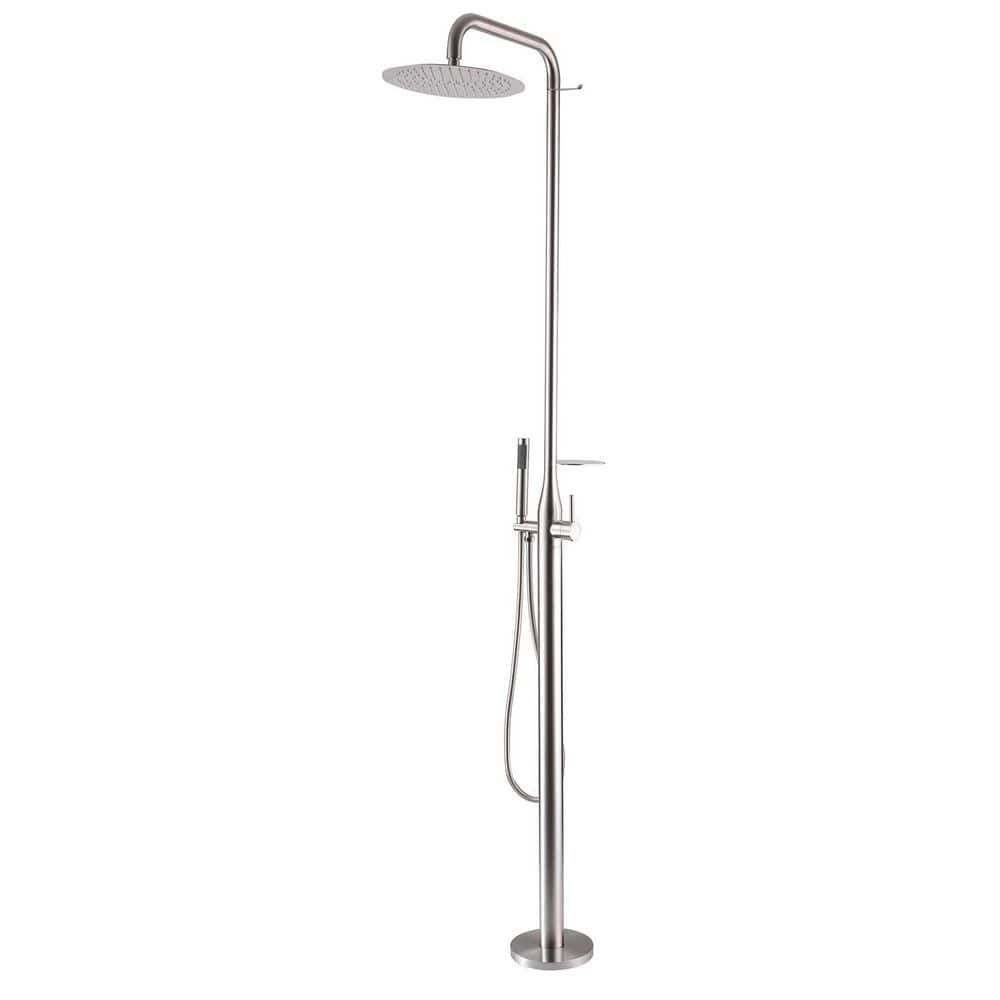 Single Handle 1-Spray Freestanding Outdoor Shower Faucet 1.8 GPM with Ceramic Disc Valves Outside Trim Brushed Nickel price history on PriceWatchPro
