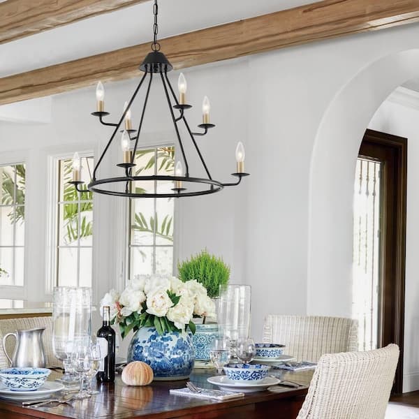 Wagon wheel farmhouse deals chandelier