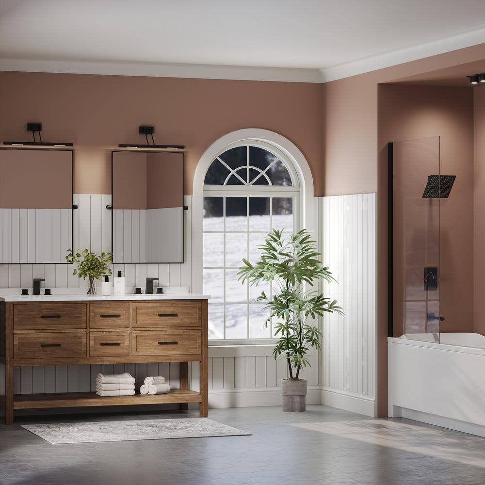 Matte Black Wall Mounted Rain Shower Faucet Set