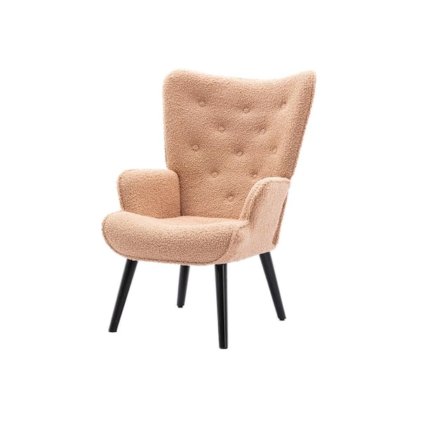 Unbranded 26 in. Camel Teddy Fabric Arm Chair