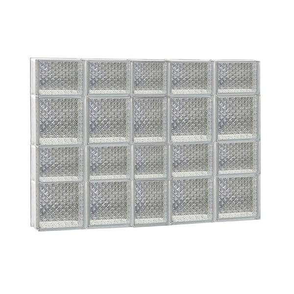 Clearly Secure 36.75 in. x 32.75 in. x 3.125 in. Frameless Diamond Pattern Non-Vented Glass Block Window