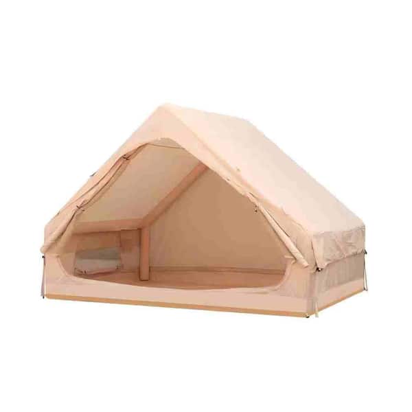 6.6 ft. x 9.8 ft. Inflatable Tent With Pump, Glamping Tents For 4-6 Person, Waterproof Glamping Tent with 12 Mesh Window