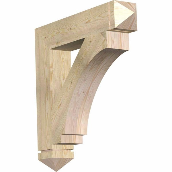 Ekena Millwork 6 in. x 34 in. x 34 in. Douglas Fir Imperial Arts and Crafts Rough Sawn Bracket