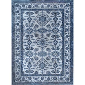 Bazaar Elegance Blue/Grey 8 ft. x 10 ft. Oriental Area Rug