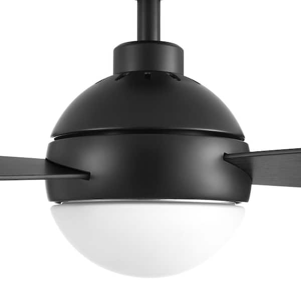 Home Decorators Collection Alisio 44 in. LED Matte Black Ceiling 