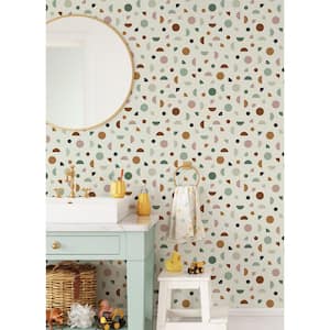 Brown Marilee Circles Matte Paper Non-Pasted Wallpaper Roll