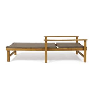Hampton Natural 1-Piece Wood Outdoor Patio Chaise Lounge