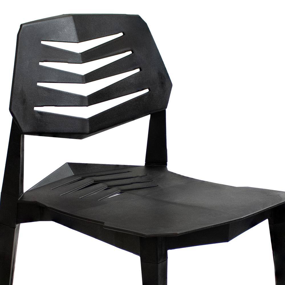 Matisse Black Polypropylene Armless Dining Chairs Set of 4
