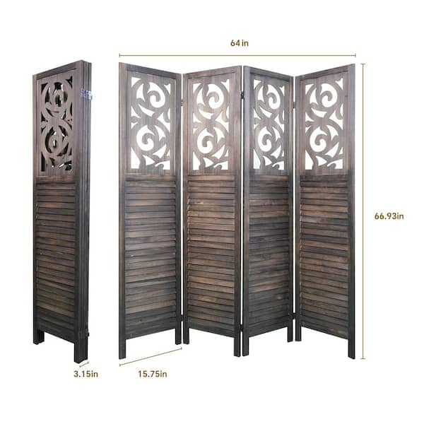 60 X 69 Brown 3 Panel Wood Foldable Screen 60 X 69 Brown 3 Panel Wood Foldable Screen