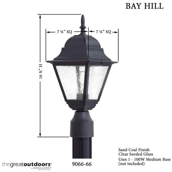 the great outdoors by Minka Lavery Bay Hill 1-Light Black Outdoor