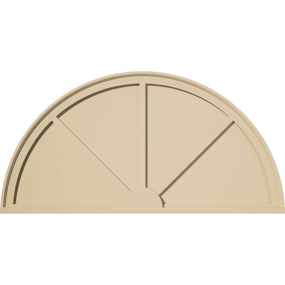 Ekena Millwork GVHR48D Half Round Gable Vent Louver – 48"W X 24"H X 2-1/4"P, Decorative Urethane (Primed, Paintable)