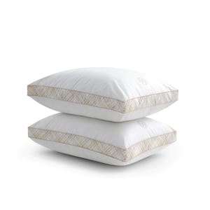 Martha Stewart Classic Collection Stomach & Back Sleeper Gusseted Bed Pillows, Standard/Queen Size, 2-Pack