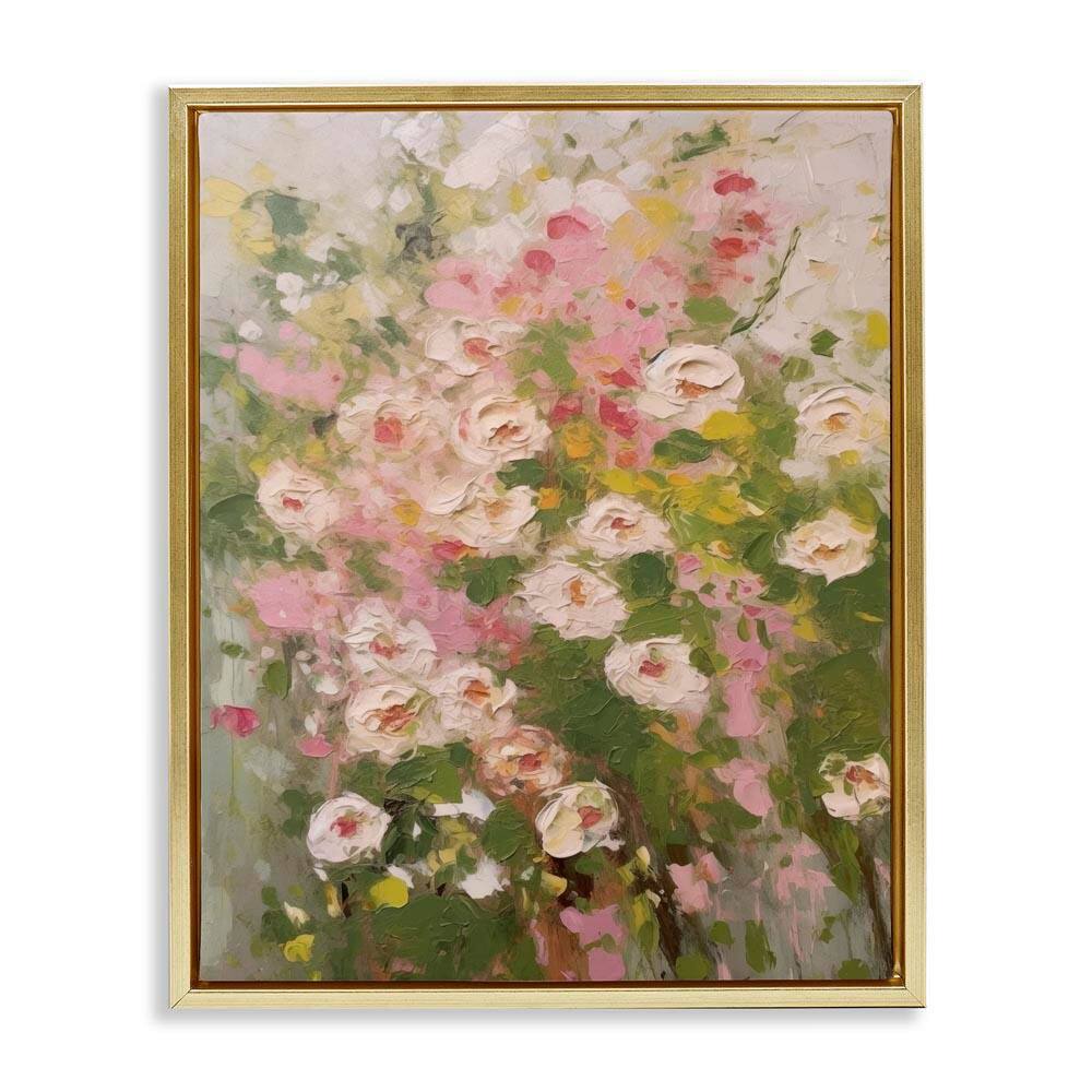 Vintage Spring Floral Abstraction by LSR Design Studio Gold Floater Frame Nature Graphic Art Print 21 in. x 17 in. price history on PriceWatchPro