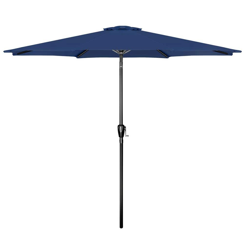 10 ft. Outdoor Market Patio Umbrella in Dark Blue with Push Button Tilt/Cra