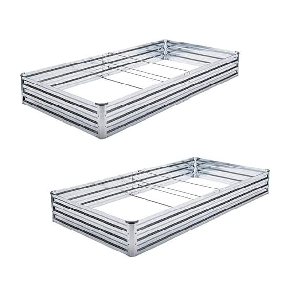 72"D x 36"W x 12"H Galvanized Raised Garden Bed Kit Metal Raised Planter (2-Pack)