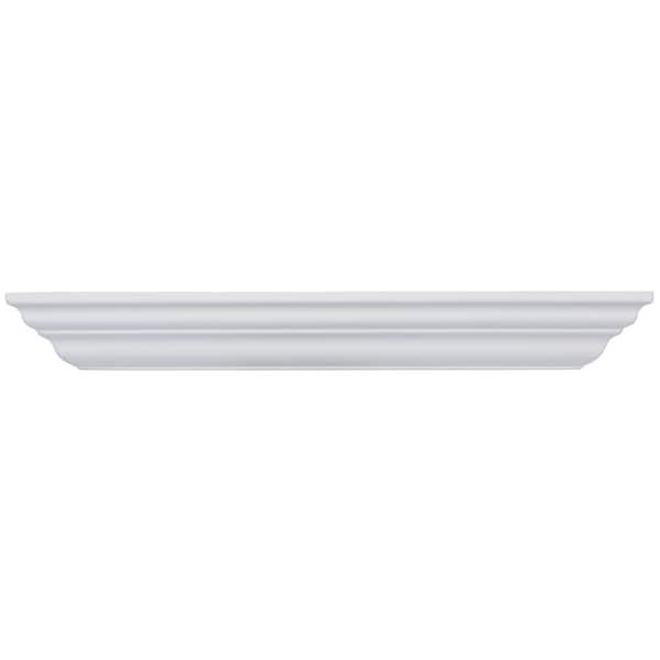 Wallscapes Classic Crown 23.625 in. W x 5 in. D Floating White Crown Decorative Shelf