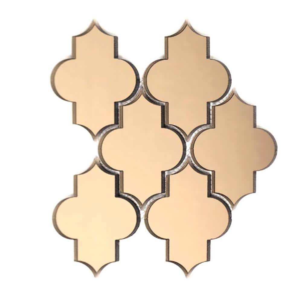 Reflections Gold Arabesque Mosaic 10 in. x 12 in. Glass Mirror Decorative Wall Tile (8.16 Sq.Ft./Case) price history on PriceWatchPro