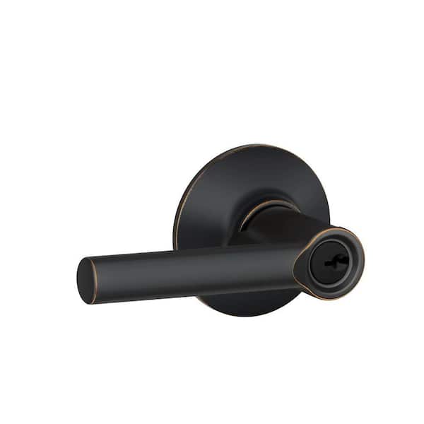 Broadway Aged Bronze Keyed Entry Door Handle