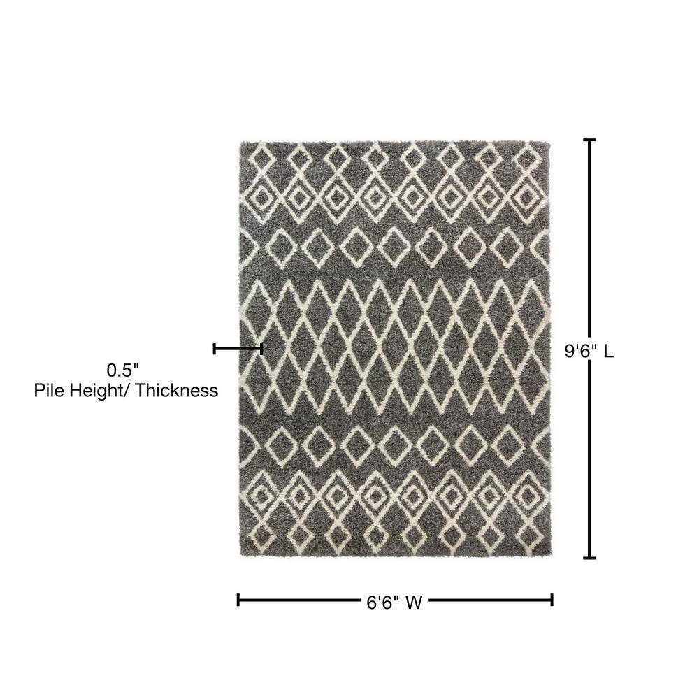 Thayer Jamila Gray 6'6" x 9'6" Modern Shag Area Rug