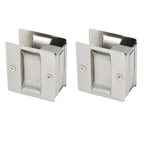 thumbnail image 2 of Prime-Line Pocket Door Passage Pull - Satin Chrome Mortise Latch For Sliding Doors 2 of 9