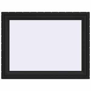 48 in. x 36 in. V-4500 Series Bronze Exterior/White Interior FiniShield Vinyl Awning Window with Fiberglass Mesh Screen