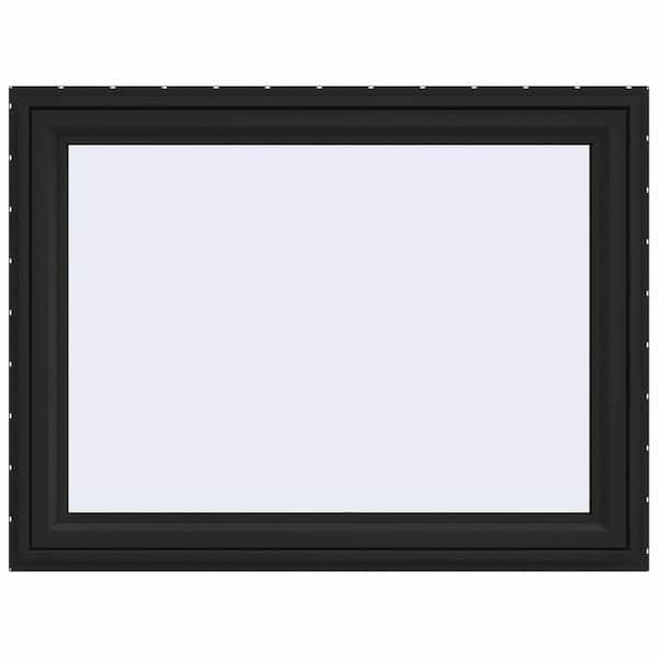 JELD-WEN 48 in. x 36 in. V-4500 Series Bronze Exterior/White Interior FiniShield Vinyl Awning Window with Fiberglass Mesh Screen