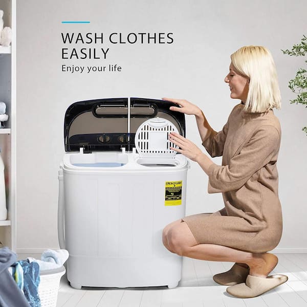 Costway Mini Washing Machine with Spin Dryer Electric Compact Laundry Machines Portable Durable Design Washer Energy Saving Rota
