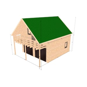 Balcony Garage D.I.Y. 2 Story Log Garage Building Kit