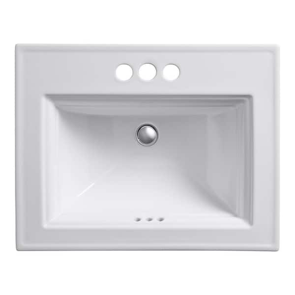 KOHLER Memoirs Stately 22-3/4 in. Drop-In Vitreous China Bathroom Sink in White