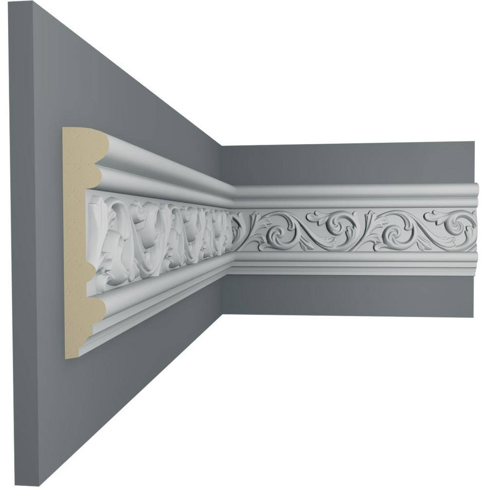 Gray Primed Urethane Geometric Chair Rail Moulding