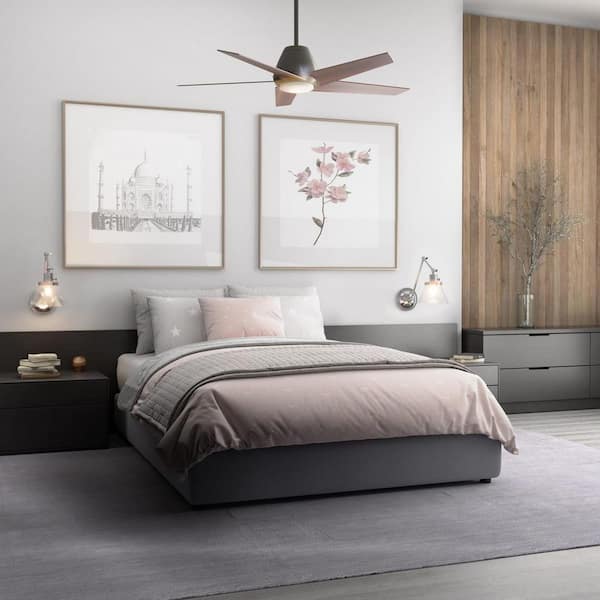 Gust 54 in. Indoor Integrated LED Antique Bronze Modern Ceiling Fan with Remote for Living Room and Bedroom