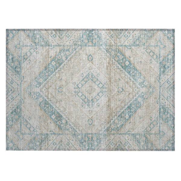 Chantille Machine Washable Indoor/Outdoor Abstract ACN3156 Teal 3 ft. x 4 ft. Area Rug