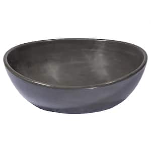 Charcoal Concrete Oval Vessel Sink with Drain